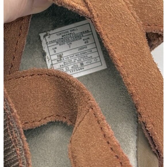 Merrell Women’s "Tortoise Shell" Leather Slight Wedge Slingback Sandal Sz 9/40 - Picture 5 of 13